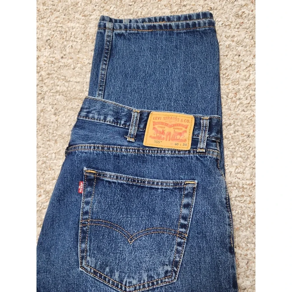 Levi's 505 Jeans 40x34 Mens  Denim Straight 100% Cotton Medium Wash